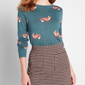 ModCloth brand knit fox sweater (Fall 2019)